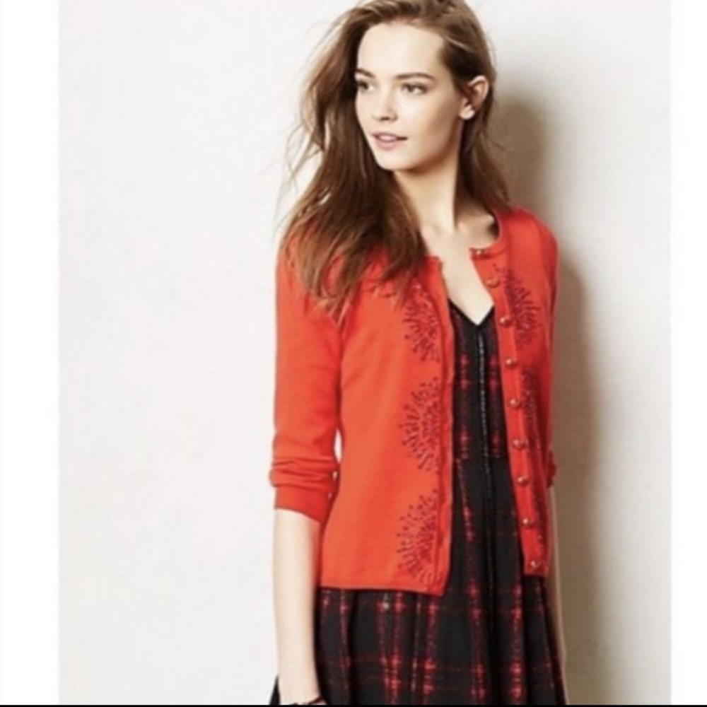HWR Monogram Anthropologie French Knot Cardigan